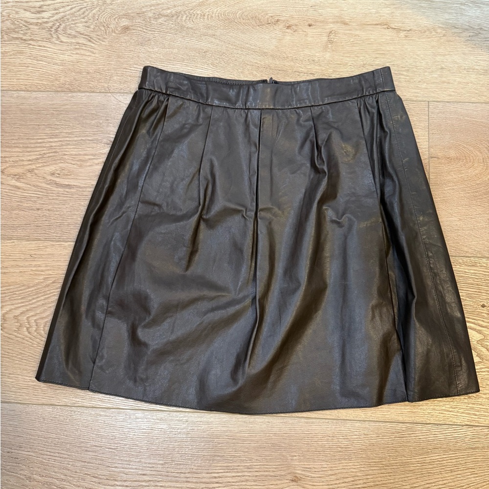 Vince Dark brown  Leather shirt Skirt
